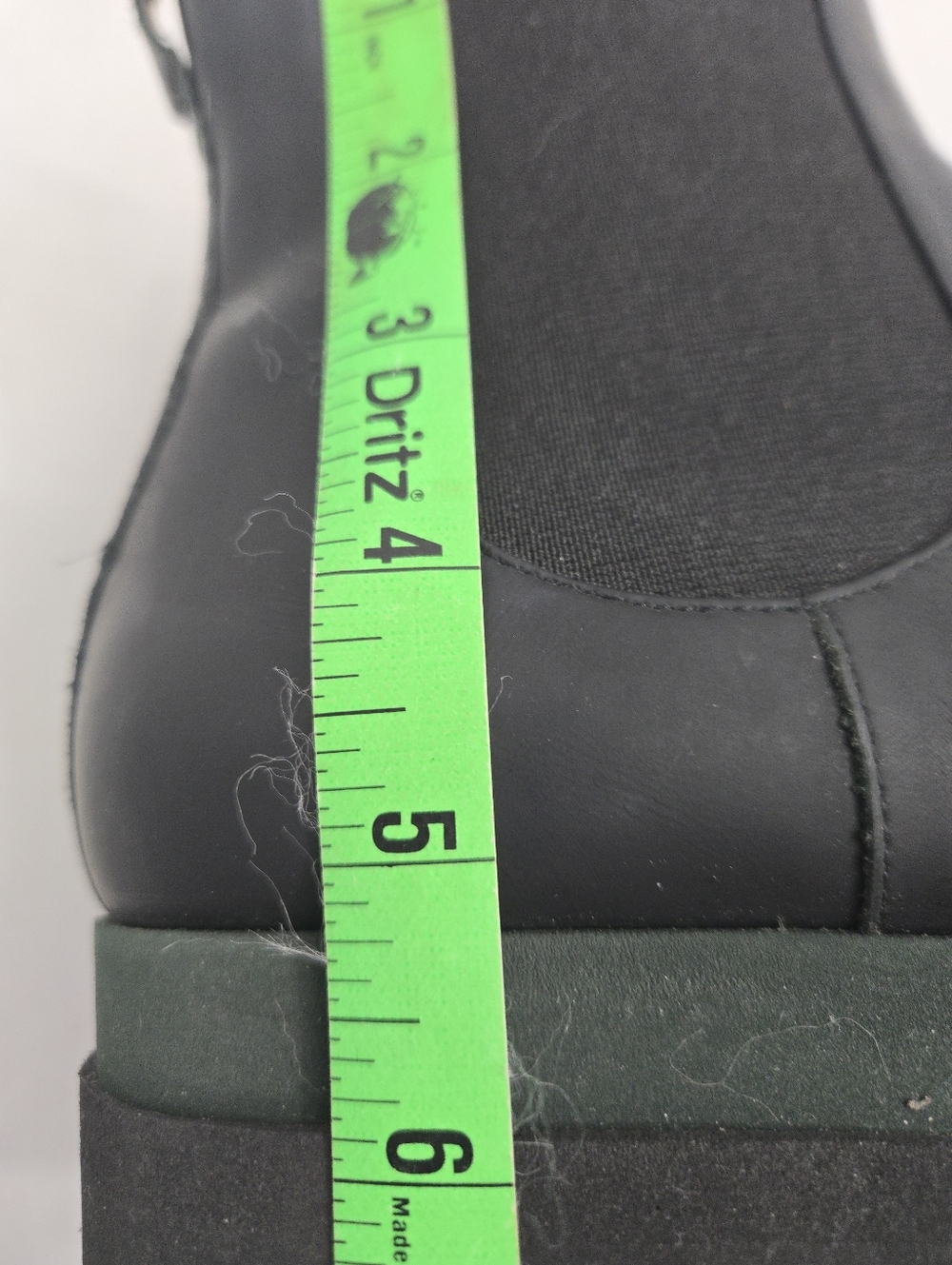COCLICO Black Leather Chelsea Platform Ankle Boots with Green Accent - Picture 14 of 14